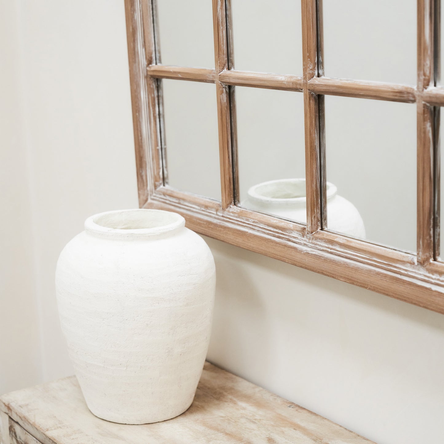 Sasha - Specchio a Finestra Rettangolare Rovere Shabby Chic 134cm x 70cm