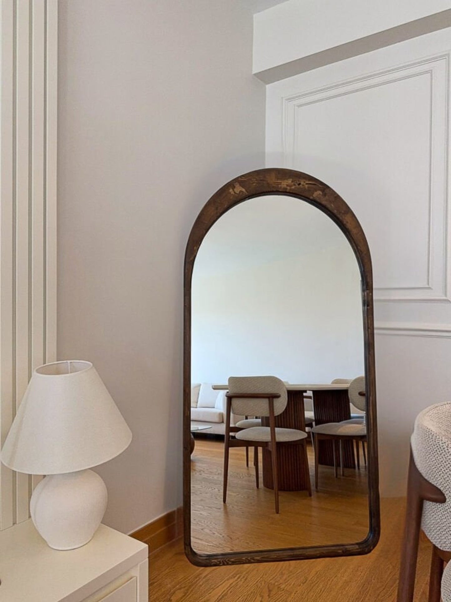 Lyska - Specchio ovale in legno 180x80 cm