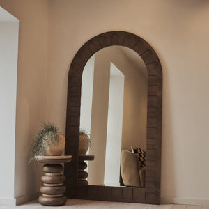 Valor - Specchio ad Arco Premium Grande Legno Caldo 190cm x 110cm