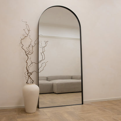 Arcus - Specchio ad Arco in Metallo Nero a Figura Intera 200 cm x 90 cm
