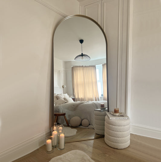 Arcus - Specchio ad Arco Alto in Metallo Dorato 200cm x 90cm