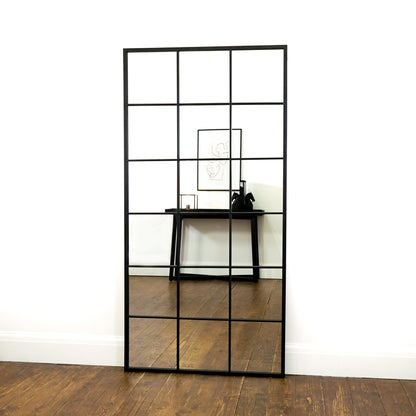 Brooklyn - Grande specchio a figura intera in metallo nero 180 cm x 90 cm