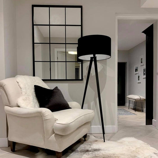 Brooklyn - Grande Specchio da Parete in Metallo Nero 120cm x 80cm