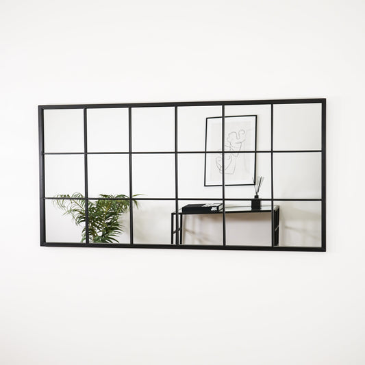 Brooklyn - Grand miroir en métal noir 140cm x 70cm