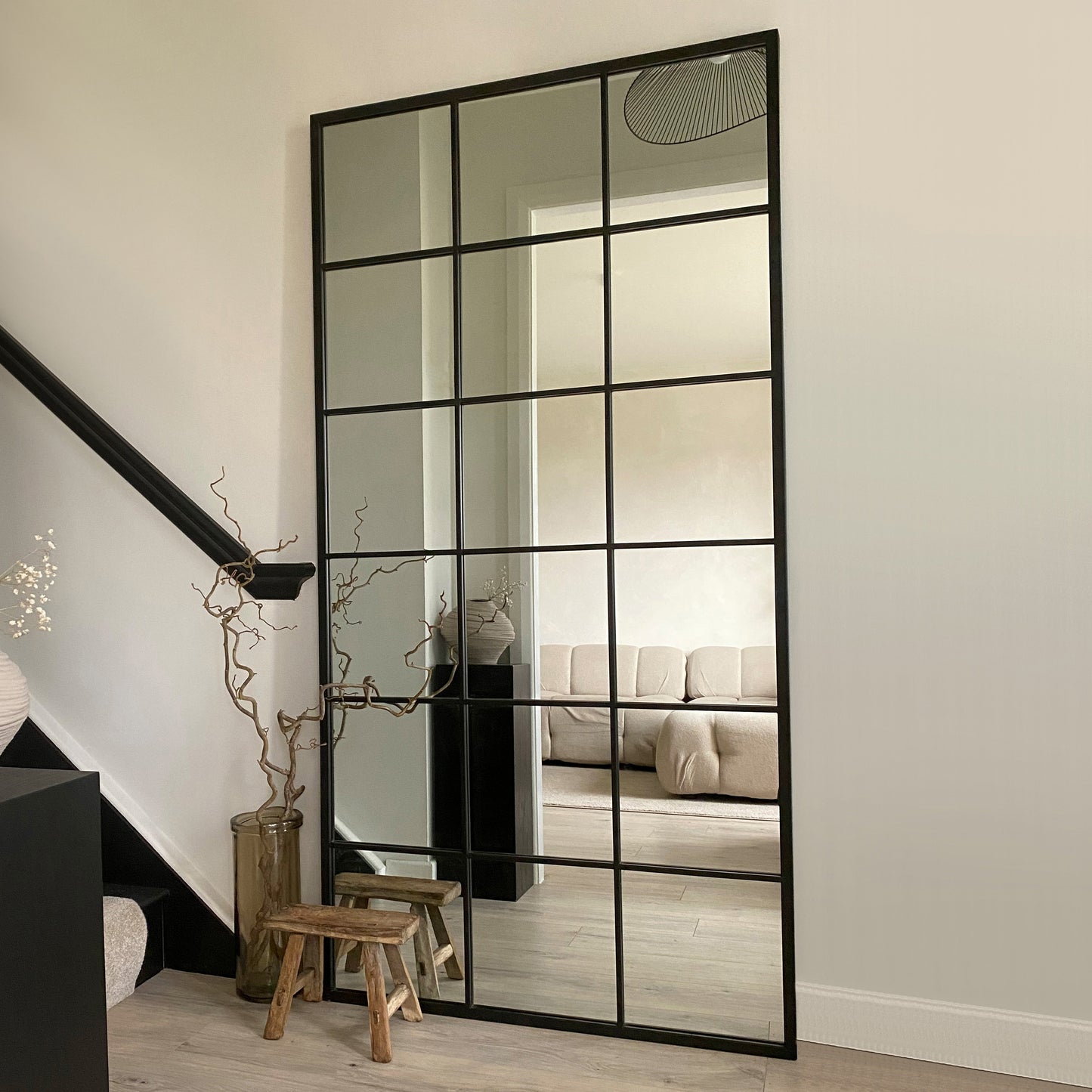 Brooklyn - Grande specchio a figura intera in metallo nero 180 cm x 90 cm