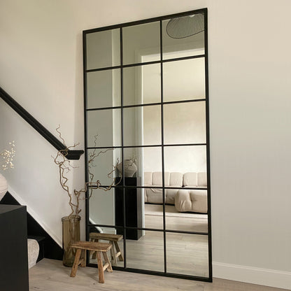 Brooklyn - Grande specchio a figura intera in metallo nero 180 cm x 90 cm