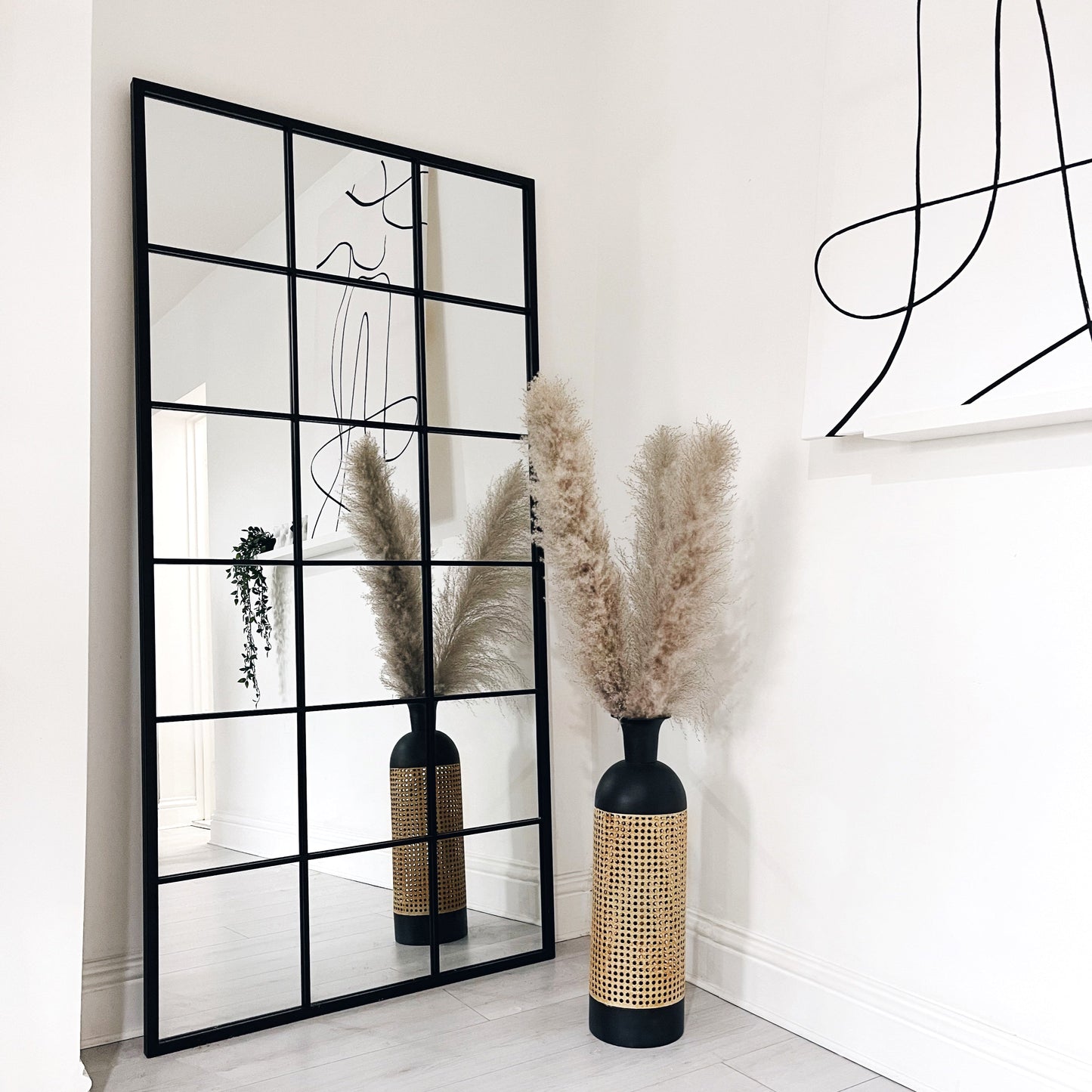 Brooklyn - Grande specchio a figura intera in metallo nero 180 cm x 90 cm