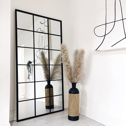 Brooklyn - Grande specchio a figura intera in metallo nero 180 cm x 90 cm