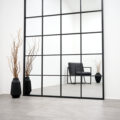 Brooklyn - Grande specchio a figura intera in metallo nero 210 cm x 120 cm