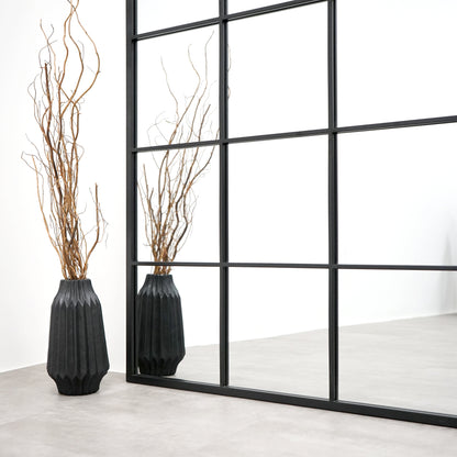 Brooklyn - Grande specchio a figura intera in metallo nero 210 cm x 120 cm