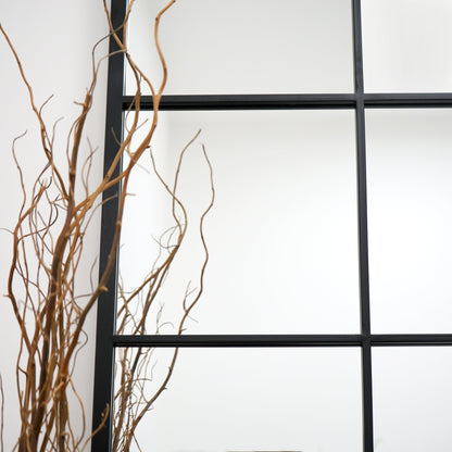 Brooklyn - Grande specchio a figura intera in metallo nero 210 cm x 120 cm