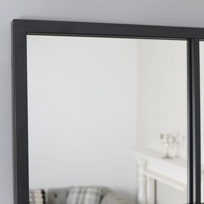 Brooklyn - Grande Specchio da Parete in Metallo Nero 120cm x 80cm