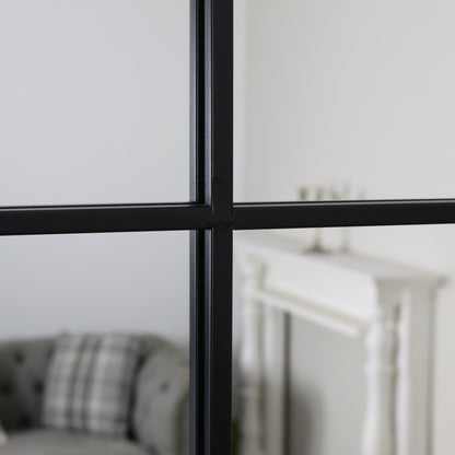 Brooklyn - Grande Specchio da Parete in Metallo Nero 120cm x 80cm