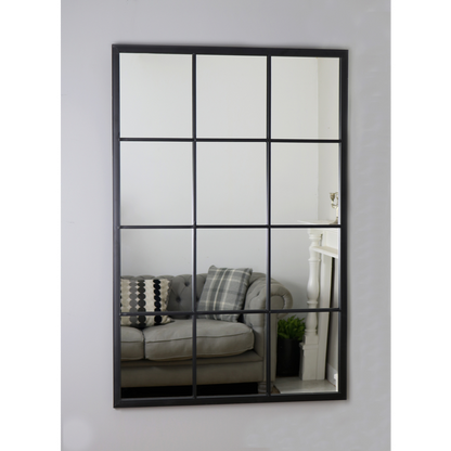 Brooklyn - Grande Specchio da Parete in Metallo Nero 120cm x 80cm
