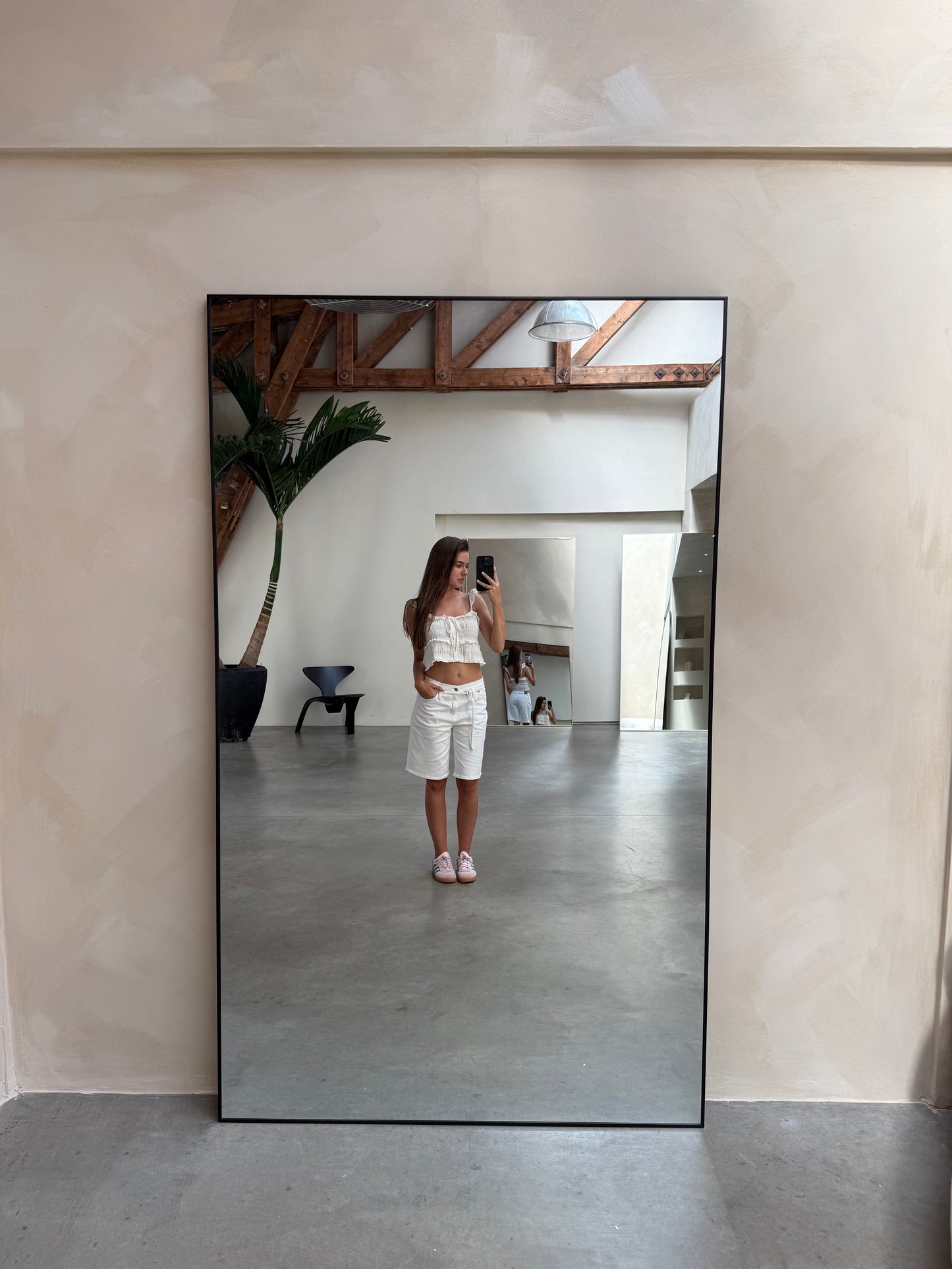Specchio Aura Grande Design Minimalista - 200 cm x 120 cm - Nero