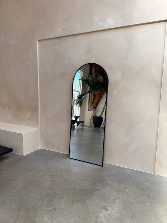 Specchio da parete rettangolare Moon Loft - Stile Industrial Chic - 180 cm x 70 cm Nero