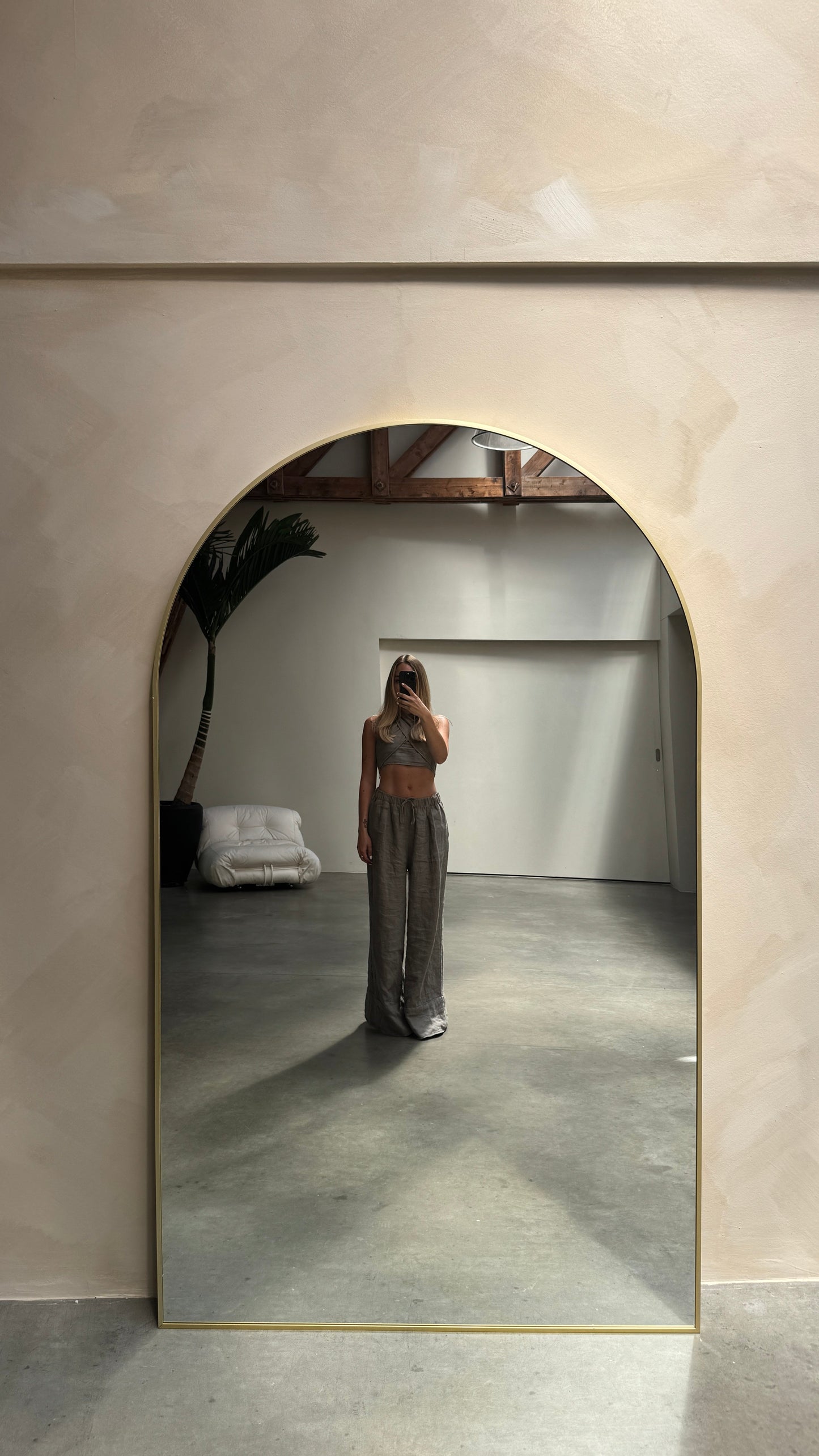 Specchio Luna Gigante - Design Intramontabile Dorato - 200 cm x 120 cm