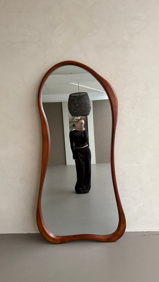 Specchio da Terra Organico in Legno Mira Walnut – 200 x 100 cm
