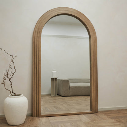 Luciana - Specchio ad Arco in Legno Lavato a Figura Intera 180cm x 110cm