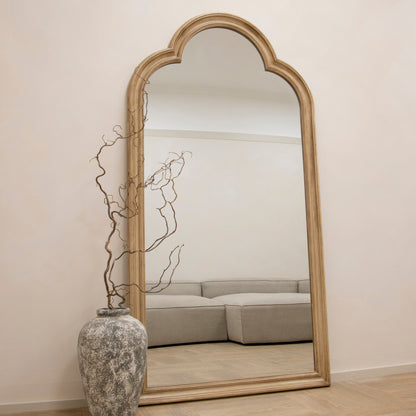 Melilla - Specchio ad arco a figura intera in legno lavato 190 cm x 99 cm