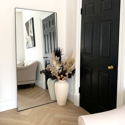 Theo - Specchio Grande Rettangolare in Metallo Nero a Figura Intera 179cm x 80cm