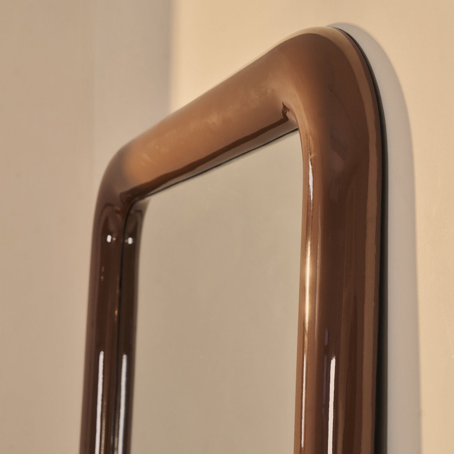 Obsidian - Specchio Grande Rettangolare Marrone Cioccolato Lucido a Figura Intera 200cm x 120cm