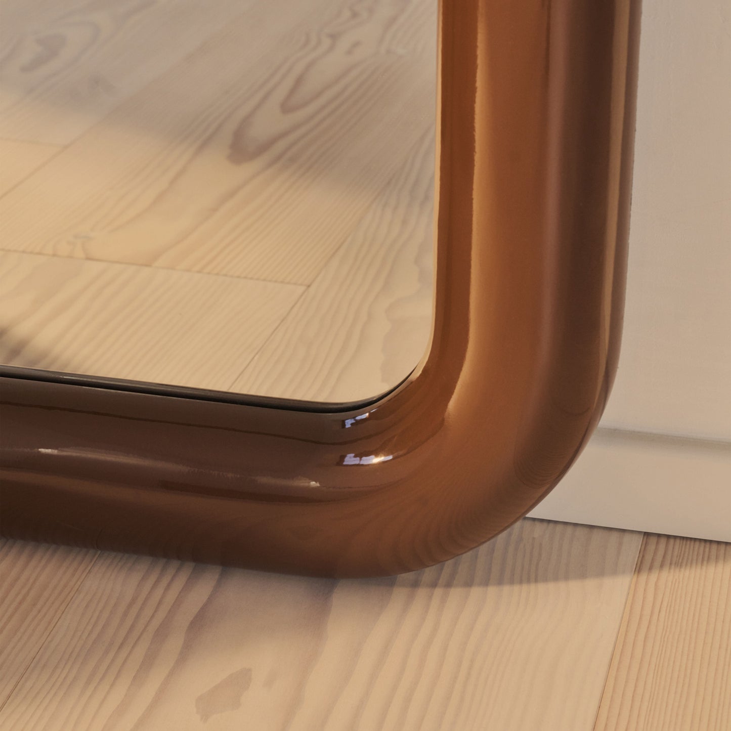 Obsidian - Specchio Grande Rettangolare Marrone Cioccolato Lucido a Figura Intera 200cm x 120cm