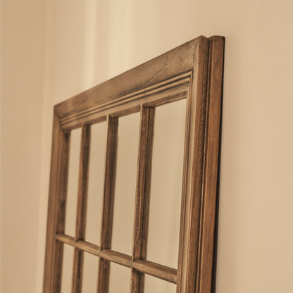 Sasha - Specchio a Finestra Full Length Shabby Chic in Legno Scuro 180cm x 100cm