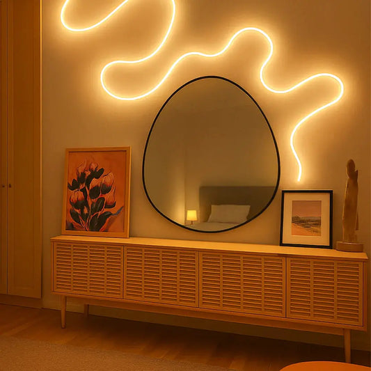 Affascinante grande specchio decorativo da parete - Design geometrico moderno 120x100cm