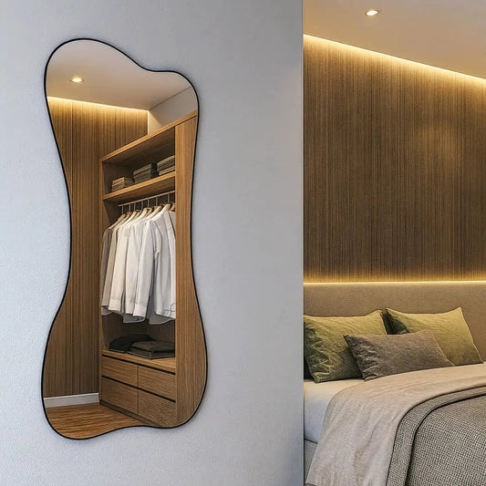 Specchio Integrale con Design Organico Astratto - Pezzo d'Arredamento Moderno 160x70cm