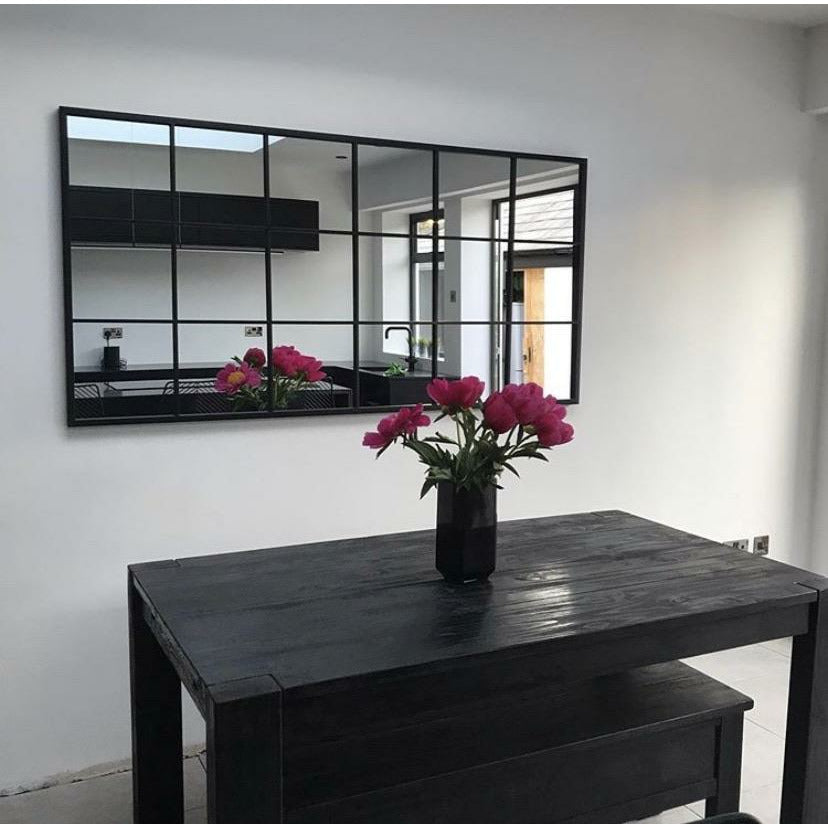 Brooklyn - Grande specchio a figura intera in metallo nero 180 cm x 90 cm